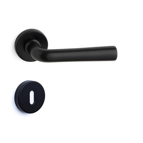 System Otto Siyah Rozetli Kapı Kolu (HA254RO12 AL6) - 1