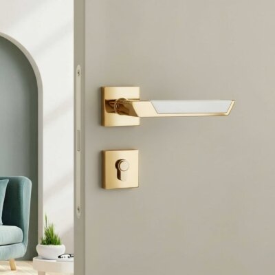 System Pandora Kapı Kolu Gold/Beyaz (HA117RO11 GL-GL/AL7) - System