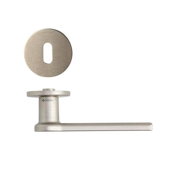 System Pantos Fırçalı Nikel Saten Rozetli Kapı Kolu (HA265RO22 ELX2) - 2