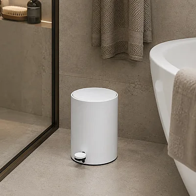 System Pedallı Çöp Kovası 3 Lt Beyaz Renk (BA4054 531 AL7-AL7) - System Banyo (1)