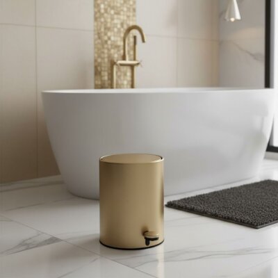 System Pedallı Çöp Kovası 3 Lt Gold Branch Renk (BA4054 031 GB-GB) - System Banyo