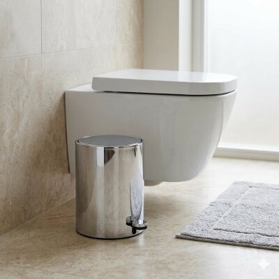 System Pedallı Çöp Kovası 3 Lt Krom Renk (BA4054 031 CR-CR) - System Banyo