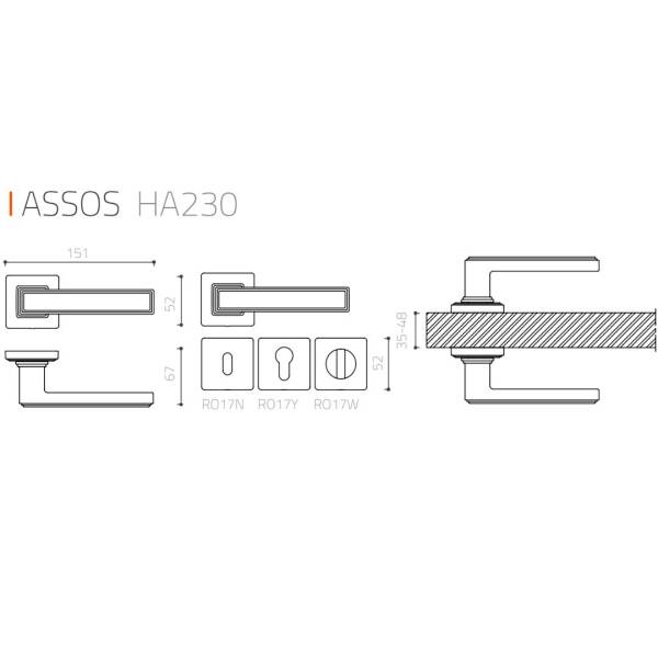 System Pixar Asos Kapı Kolu Antik Sarı Renk (HA230RO17 ABM) - 2