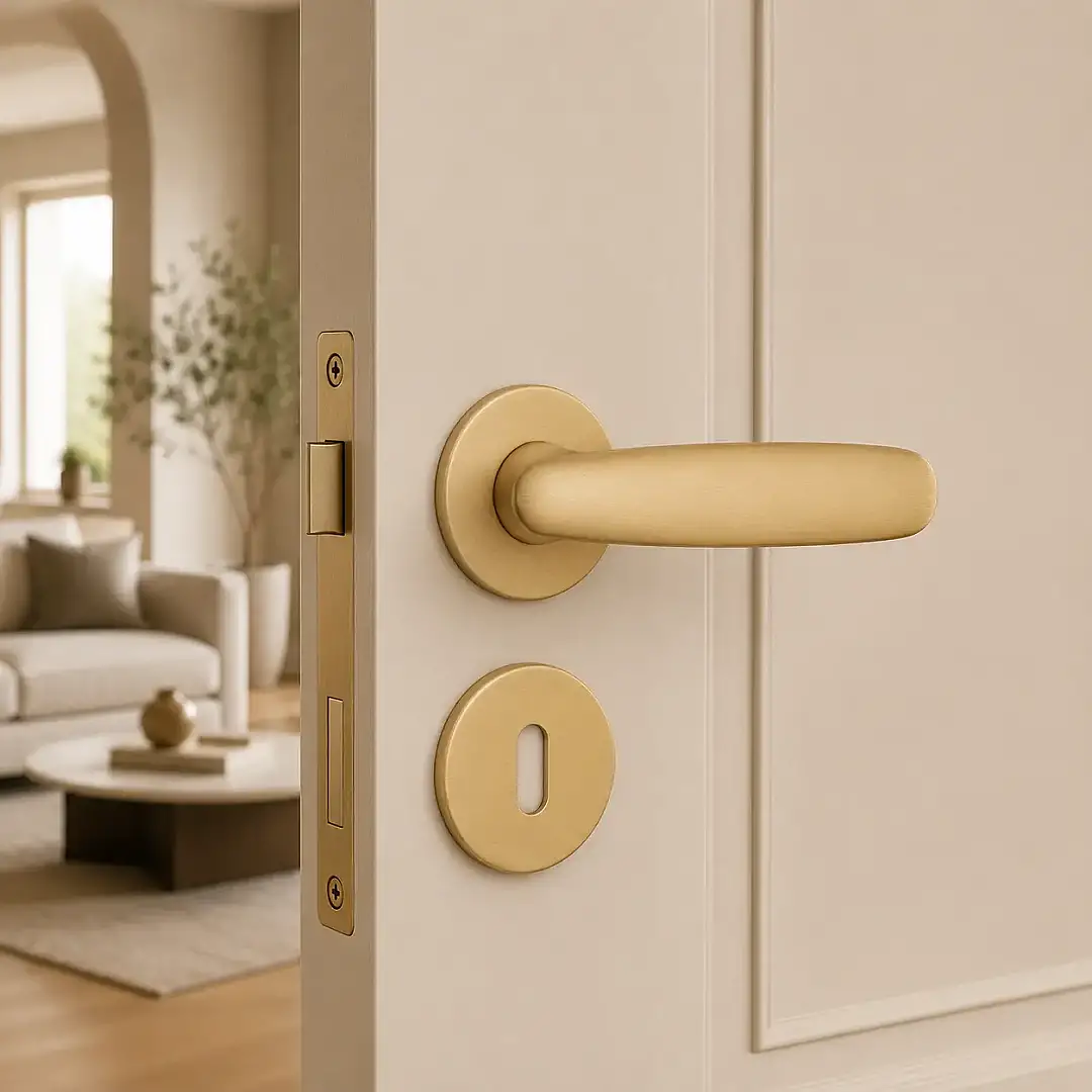 System Polna Gold Branche Renk Rozetli Kapı Kolu (HA245RO12 GB) - Sese