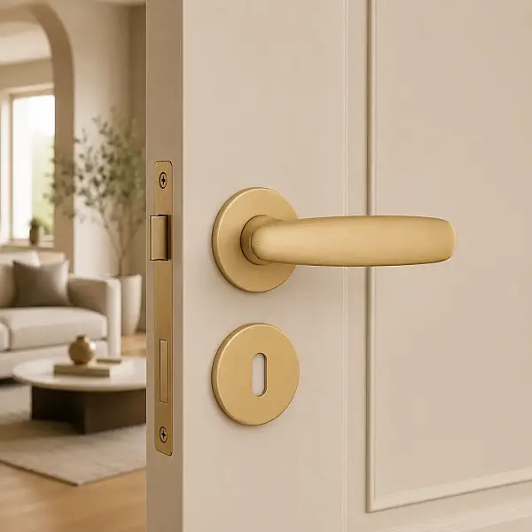 System Polna Gold Branche Renk Rozetli Kapı Kolu (HA245RO12 GB) - 1
