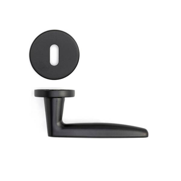 System Polna Siyah Renk Rozetli Kapı Kolu (HA245RO12 AL6) - 1