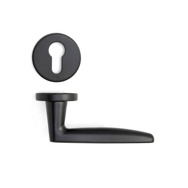 System Polna Siyah Renk Rozetli Kapı Kolu (HA245RO12 AL6) - 4