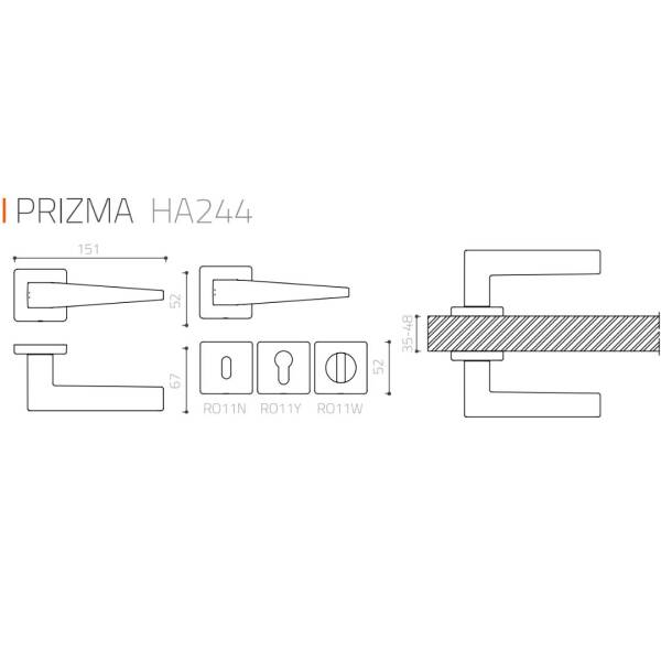 System Prizma Kapı Kolu Antik Renk (HA244RO11 ABM) - 2