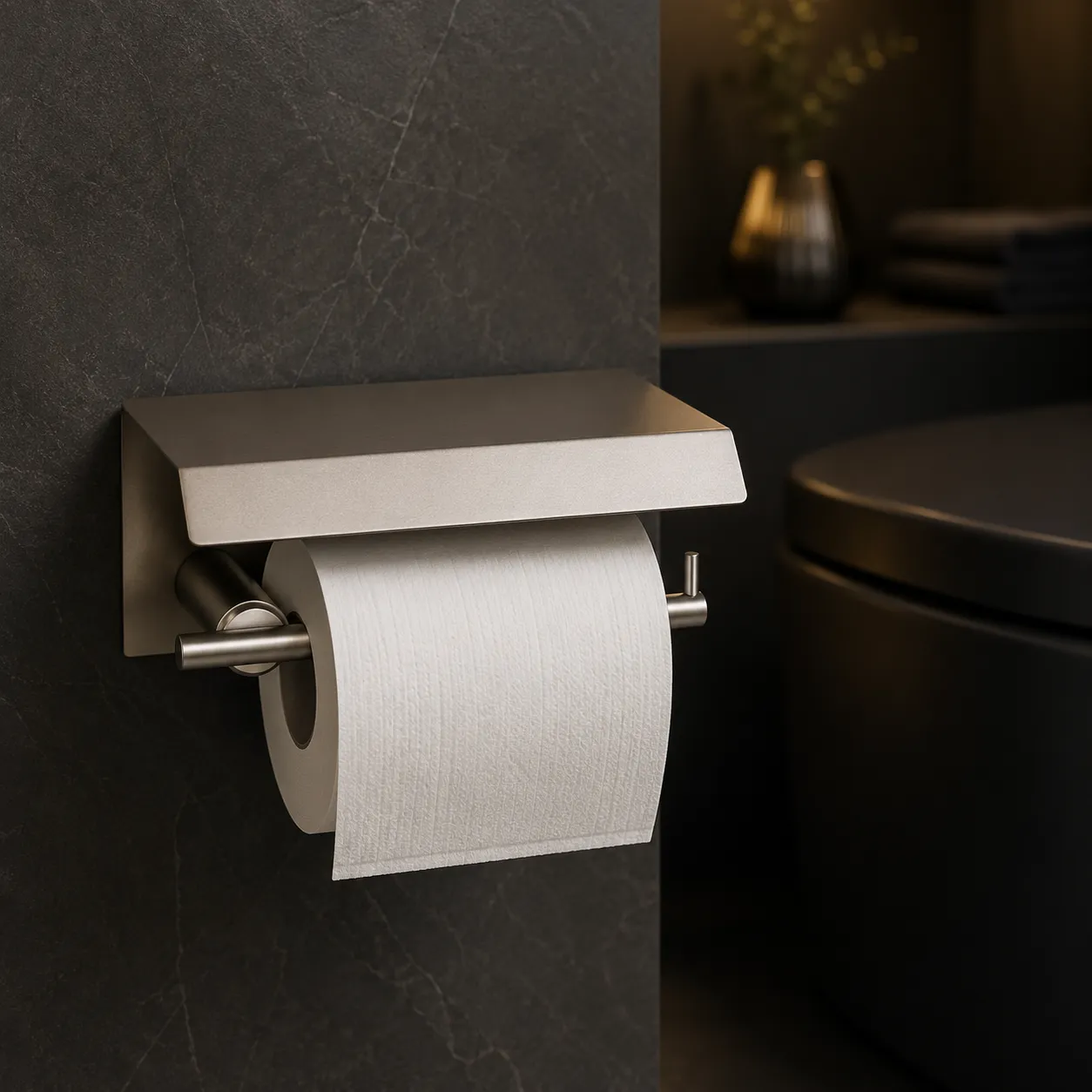 System Pro-Tech Kapaklı Tuvalet Kağıtlığı Saten Renk (BA1007 011 NBM) - System Banyo (1)