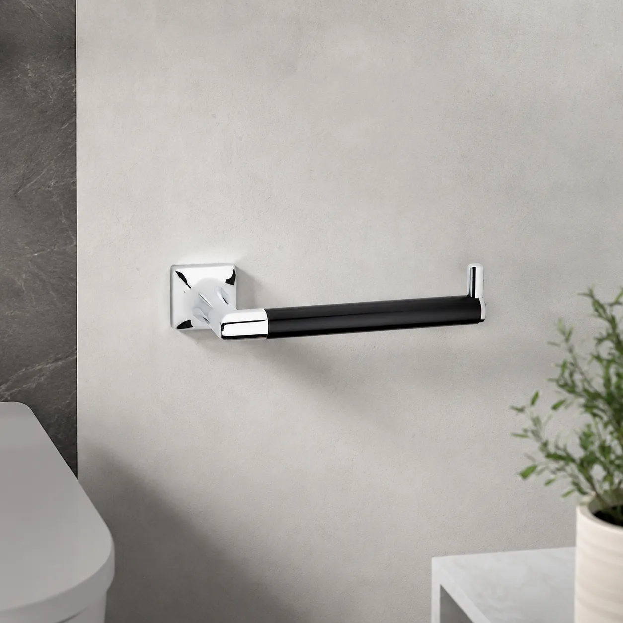 System Pruva Tuvalet Kağıtlığı Krom/Siyah (BA1004 002 CR-AL6) - 1
