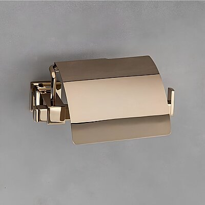 Q-Lıne Kapaklı Tuvalet Kağıtlığı Gold Renk (BA1006 010 GL) - System Banyo (1)