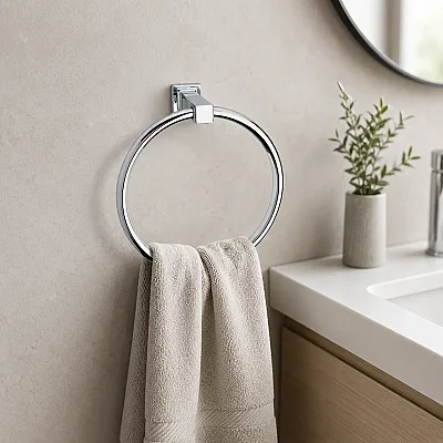 System Q-Lıne Halka Havluluk Krom Renk 202X73X190 mm (BA1006 005 CR) - 1