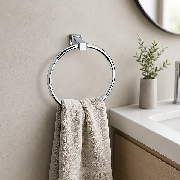 System Q-Lıne Halka Havluluk Krom Renk 202X73X190 mm (BA1006 005 CR) - 1