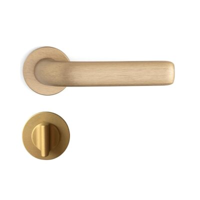 System Riven Fırçalı Mat Altın Rozetli Kapı Kolu (HA274RO22 ELX5) - 3