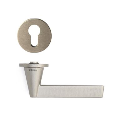 System Robin Fırçalı Nikel Saten Rozetli Kapı Kolu (HA264RO22 ELX2) - 3