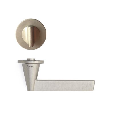 System Robin Fırçalı Nikel Saten Rozetli Kapı Kolu (HA264RO22 ELX2) - System (1)