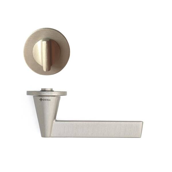 System Robin Fırçalı Nikel Saten Rozetli Kapı Kolu (HA264RO22 ELX2) - 2