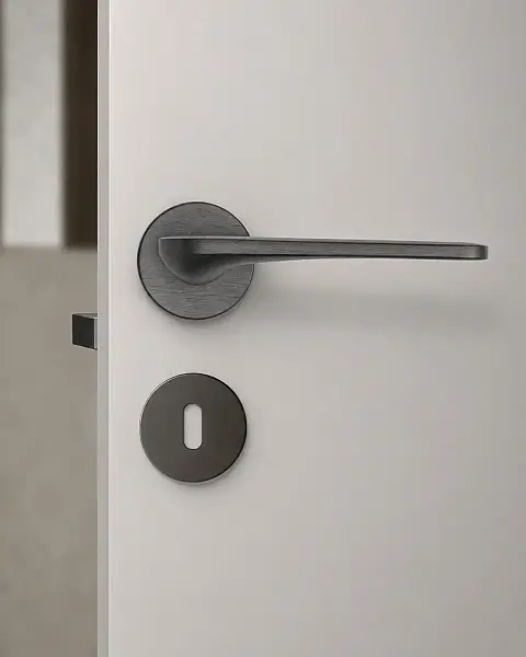 System Selene Fırçalı Füme Rozetli Kapı Kolu (HA269RO22 ELX1) - 2