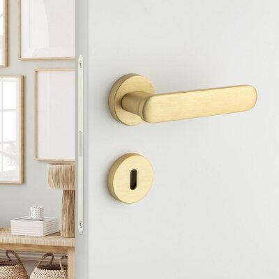 System Sinus Rozetli Gold Branche Renk Kapı Kolu (HA227RO32 GB) - System