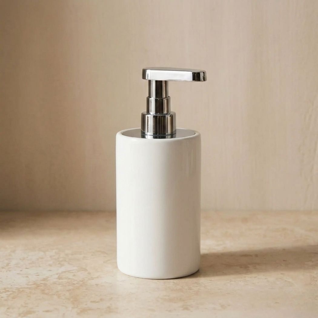 System Sıvı Sabunluk Beyaz/Krom Renk (BA2029 006 R1-CR) - System Banyo