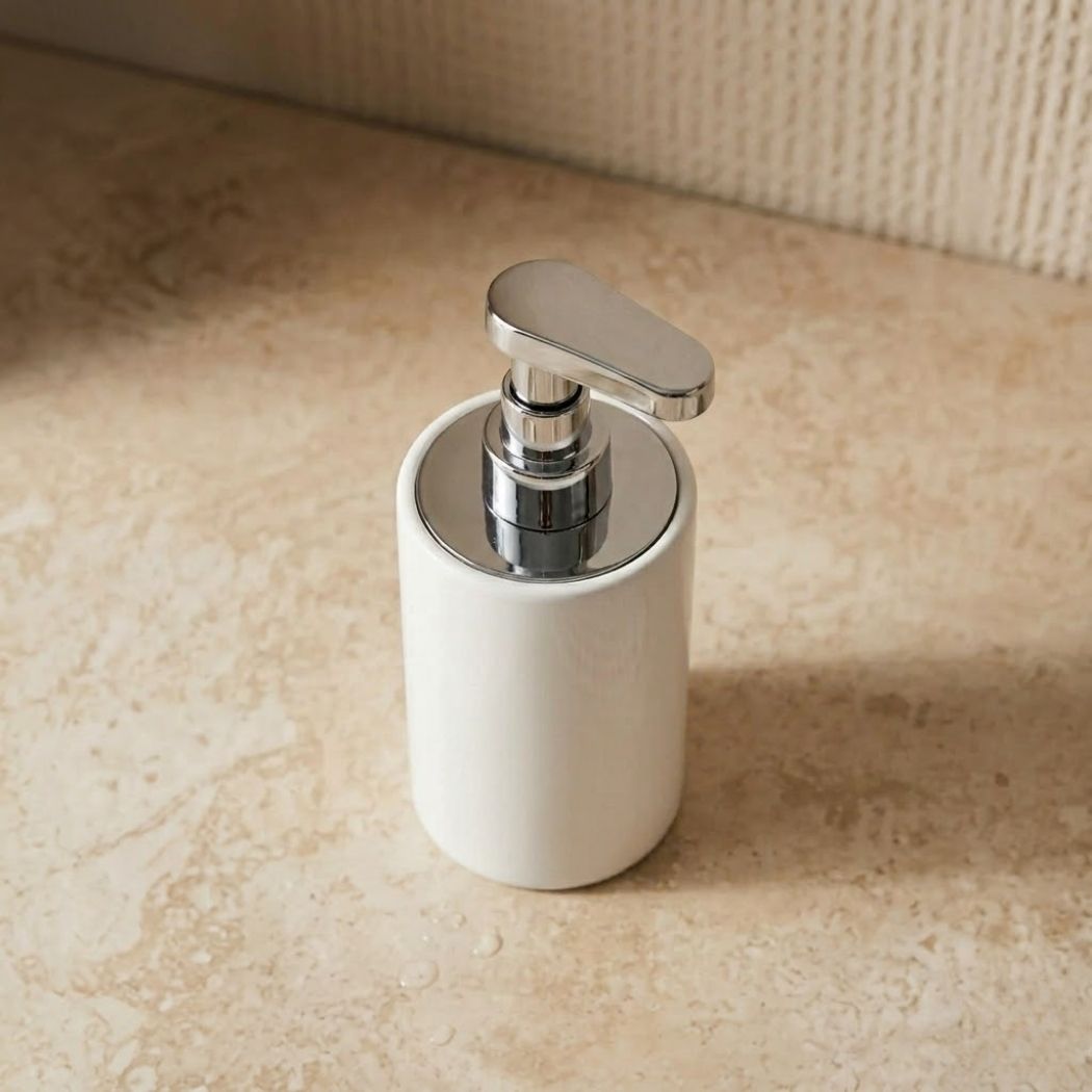 System Sıvı Sabunluk Beyaz/Krom Renk (BA2029 006 R1-CR) - System Banyo (1)