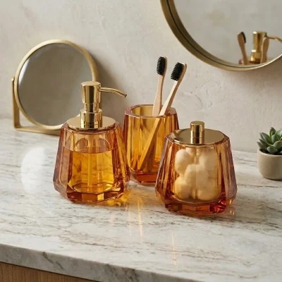 System Kristal Sıvı Sabunluk Oranj Renk 148X120X120 mm (BA2038 006 C6-GL) - 1