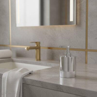 System Tezgah Üstü Sıvı Sabunluk Krom Renk (BA2008 006 CR) - System Banyo