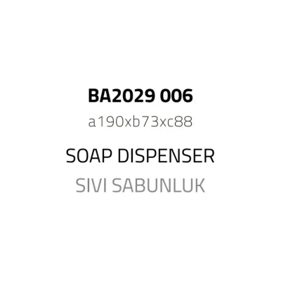 System Sıvı Sabunluk Mermer Desenli/Siyah Renk (BA2029 006 R3-AL6) - 2