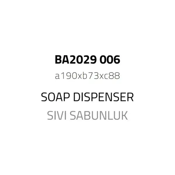 System Sıvı Sabunluk Mermer Desenli/Siyah Renk (BA2029 006 R3-AL6) - 2