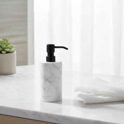 System Sıvı Sabunluk Mermer Desenli/Siyah Renk (BA2029 006 R3-AL6) - System Banyo