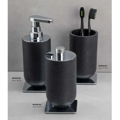 System Sıvı Sabunluk Siyah/Krom Renk (BA2026 006 R2-CR) - 2