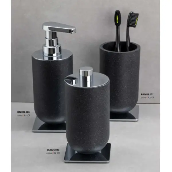 System Sıvı Sabunluk Siyah/Krom Renk (BA2026 006 R2-CR) - 2
