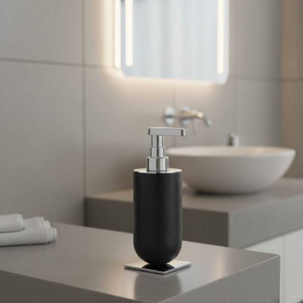 System Sıvı Sabunluk Siyah/Krom Renk (BA2026 006 R2-CR) - 1