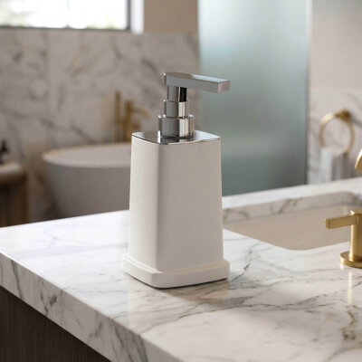 System Sıvı Sabunluk Beyaz/Krom Renk (BA2025 006 R1-CR) - System Banyo