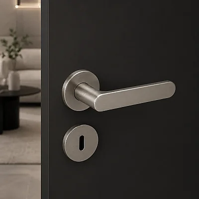 System Solo Rozetli Kapı Kolu Fırçalı Nikel Saten (HA282RO22 ELX2) - 1
