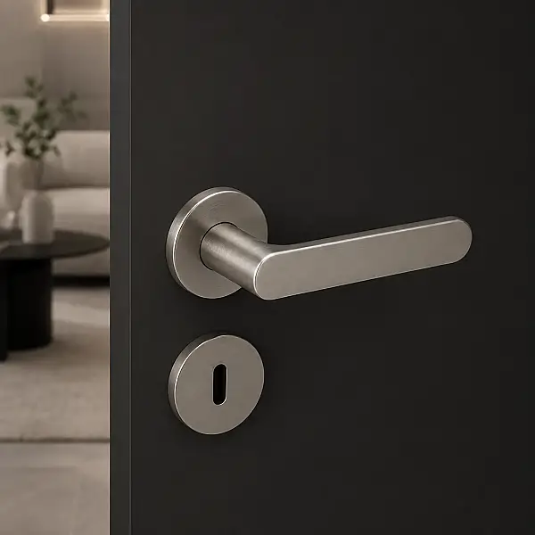System Solo Rozetli Kapı Kolu Fırçalı Nikel Saten (HA282RO22 ELX2) - 1