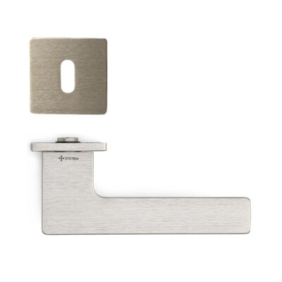 System Space Fırçalı Nikel Saten Rozetli Kapı Kolu (HA268RO21 ELX2) - System (1)