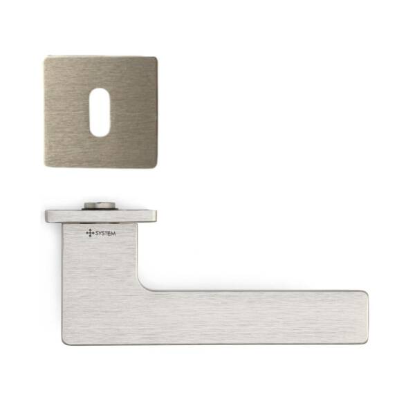 System Space Fırçalı Nikel Saten Rozetli Kapı Kolu (HA268RO21 ELX2) - 2