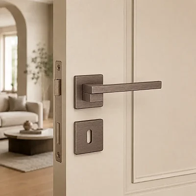 System Step Fırçalı Bronz Rozetli Kapı Kolu (HA260RO11 ELX3) - 1