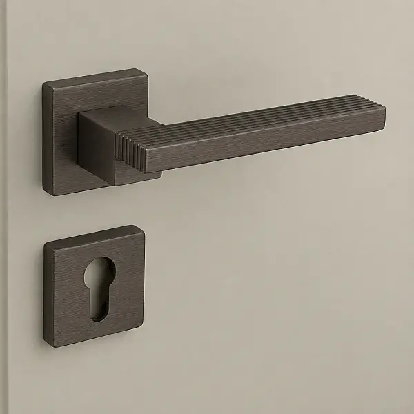 System Step Fırçalı Bronz Rozetli Kapı Kolu (HA260RO11 ELX3) - 2