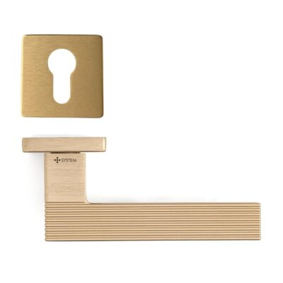 System Step Fırçalı Mat Altın Rozetli Kapı Kolu (HA260RO11 ELX5) - 3