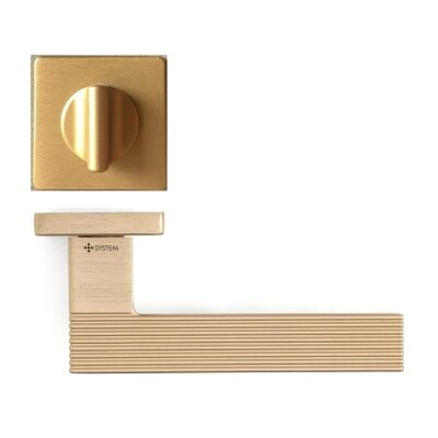 System Step Fırçalı Mat Altın Rozetli Kapı Kolu (HA260RO11 ELX5) - System (1)
