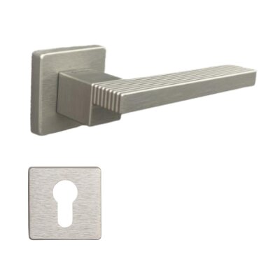 System Step Fırçalı Nikel Saten Rozetli Kapı Kolu (HA260RO11 ELX2) - 4
