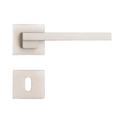 System Step Fırçalı Nikel Saten Rozetli Kapı Kolu (HA260RO11 ELX2) - System