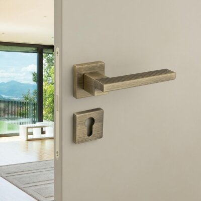 System Step Rozetli Antik Sarı Kapı Kolu (HA260RO11 ABM) - System