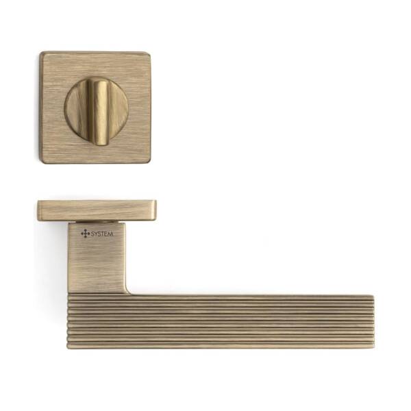 System Step Rozetli Antik Sarı Kapı Kolu (HA260RO11 ABM) - 4