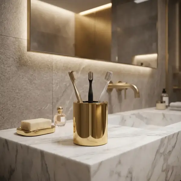 System Tezgah Üstü Diş Fırçalığı Gold Renk (BA2010 007 GL) - 1