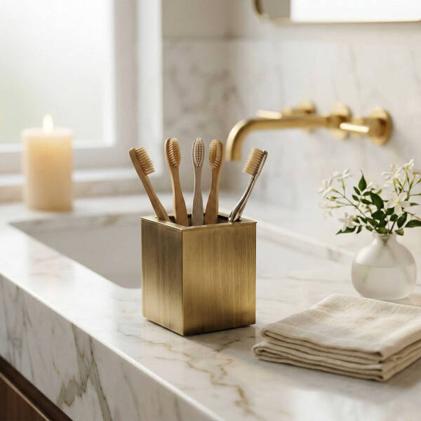 System Tezgah Üstü Diş Fırçalık Antik Renk (BA2001 007 ABM) - 1