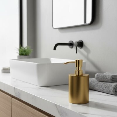 System Tezgah Üstü Sıvı Sabunluk 250 Ml Gold Branch/Gold Renk (BA2003 006 GB-GL) - System Banyo