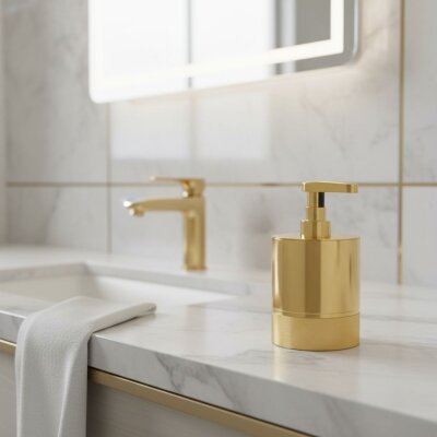System Tezgah Üstü Sıvı Sabunluk 250 Ml Gold Renk (BA2008 006 GL) - System Banyo